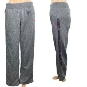 Champion Girls XL Gray Sweatpants Pink Black Side Stripe Athletic Joggers